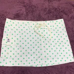 Island Company White and Green Polka Dot Skirt Small